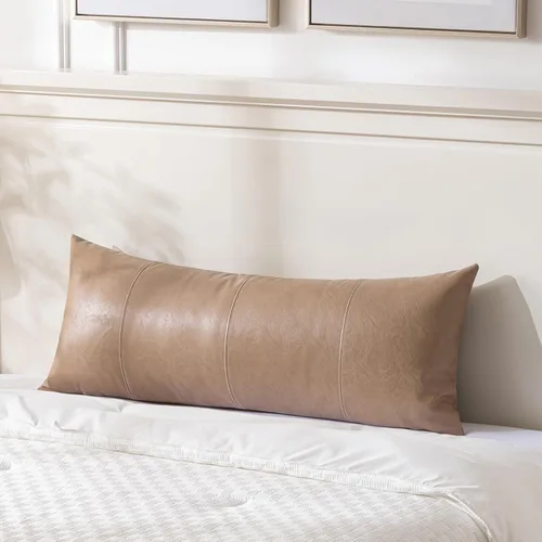 Vista 22 de Fancy Homi - Paquete de 2 fundas de almohada decorativas negras estilo boho de cuero sintético de 16 x 16 pulgadas para sala de estar, sofá, cama