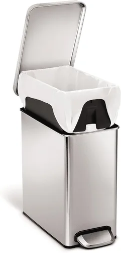 Vista 7 de simplehuman Cubo de basura rectangular de 38 litros/10 galones, acero inoxidable cepillado y cubo de basura delgado de 10 litros/2.6 galones, acero