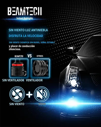 Vista 3 de BEAMTECH Bombilla, H8 H9 Bombilla Antiniebla 6500K Blanca H11 Bombilla Antiniebla Para Atv, Luces Accesorias Para Motos Deportivas