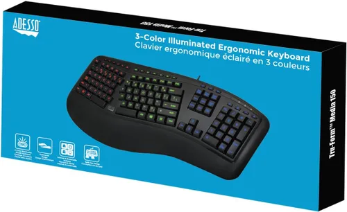Vista 6 de Adesso Tru-Form 150 AKB-150EB - Teclado ergonómico USB iluminado de 3