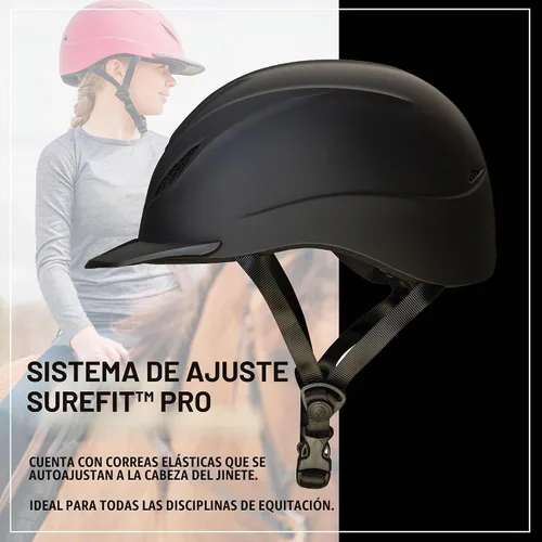 Vista 4 de Troxel Intrepid - Casco de equitación para caballos de silla, diseño ajustable de bajo perfil, equipo de seguridad para equitación Negro