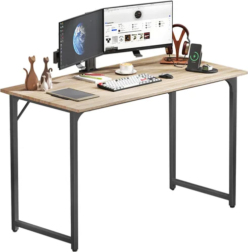 Vista 12 de Dopinmin Escritorio para computadora de 39.4 pulgadas, escritorio de oficina en casa, escritorio de trabajo moderno, escritorio de escritura