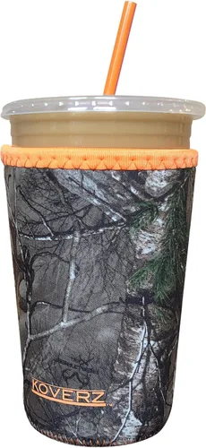 Vista 45 de Funda Koverz para café helado, funda aislante de neopreno para taza, se ajusta a una taza de café de 32 Oz., lavable y reutilizable, accesorios