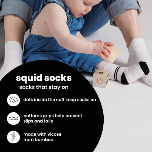 Vista 40 de squid socks Calcetines de viscosa de bambú 0-6M, 6-12M, 12-24M y 2T-3T Calcetines que se mantienen puestos