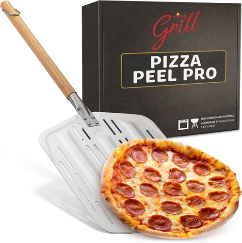 Vista 10 de Hans Grill - Pala de madera de bambú para pizza, paleta de 12 pulgadas para horno