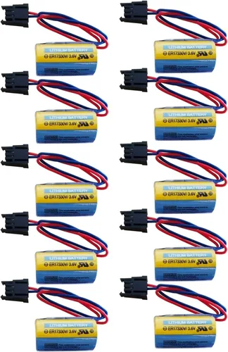 Vista 9 de 2 baterías PLC ER17330V/3.6V 1700mAh A6BAT MR-BAT con enchufe para sistema CNC FANUC
