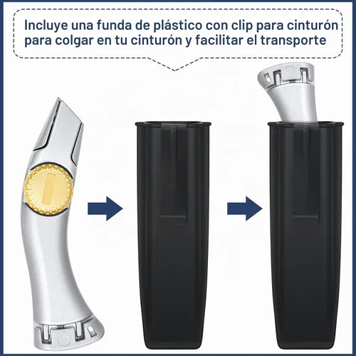 Vista 5 de 1 juego de cuchillos para alfombras, cuchillo de vinilo resistente para paneles de yeso con cuchillas de repuesto fijas de utilidad de hoja fija