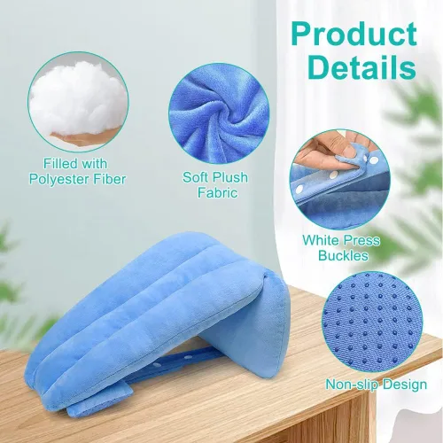 Vista 5 de Zelen Almohada de elevación de brazo con almohadilla de muñeca para el mouse Almohada médica para brazo elevador, almohada médica poscirugía
