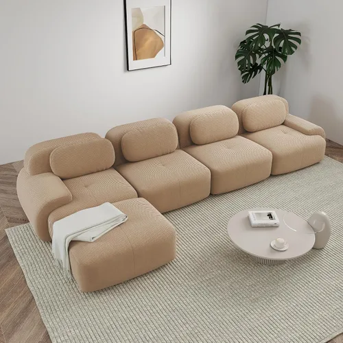 Vista 47 de Sofá sin hueso de 82 pulgadas, cómodo sofá cama de dos plazas, sofá comprimido con asiento profundo, sofá nube de pana para sala de estar