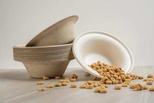 Vista 5 de Greenwave Ovation OV-BL12 - Tazón redondo de 12 onzas Bagazo con acabado de mármol resistente 100% compostable Desechable ecológico