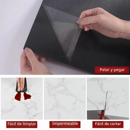 Vista 7 de WESTICK Azulejos de suelo de mármol blanco para despegar y pegar, azulejos de vinilo autoadhesivos para cocina, dormitorio, sótano, escaleras