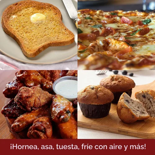 Vista 8 de MegaChef Freidora de aire multifunción eléctrica digital de 25 cuartos de galón y horno de encimera con asar, hornear y tostar