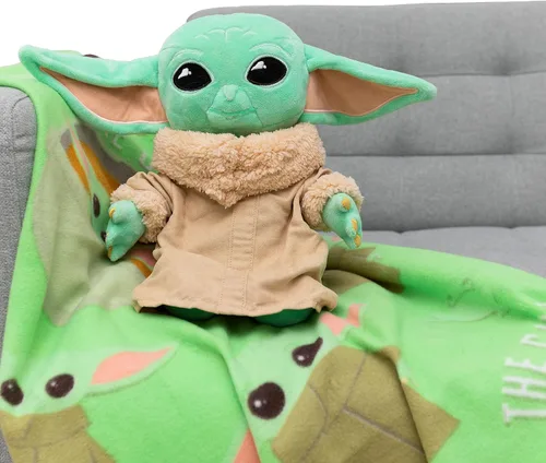 Vista 7 de The Mandalorian, The Child Character Juego de almohada y manta de forro polar, 40 "x 50