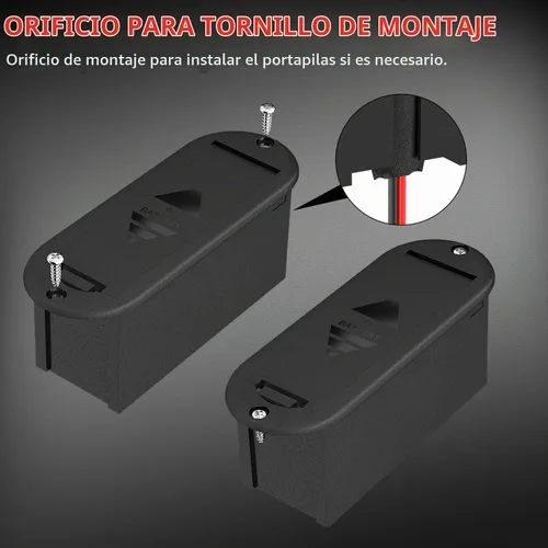 Vista 5 de DAIERTEK Soporte de batería de 9 V con cubierta de conector 9 Vlot Caja de soporte de batería para guitarra Bass Pickup -2 piezas