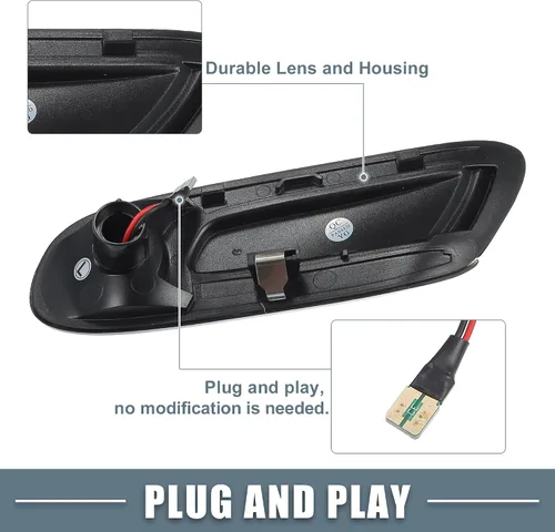 Vista 6 de Señal de giro LED con marcador lateral secuencial No.63137298351 para Mini Cooper F55 F56 F57 2014-2021 Lente ahumada de plástico ámbar (Juego de 2)