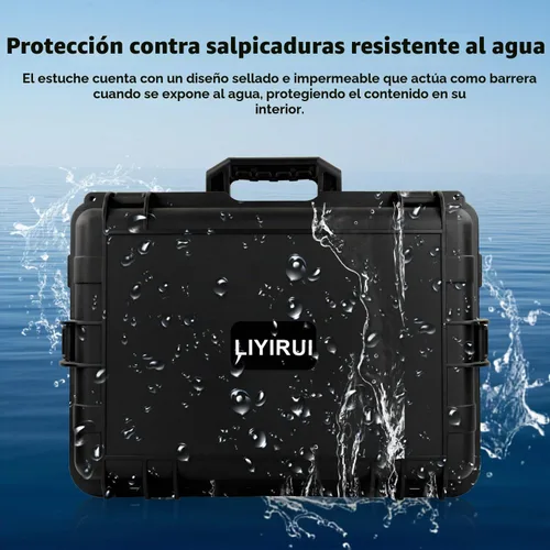Vista 6 de Estuche rígido portátil, con espuma de bricolaje, grande, 18.4 x