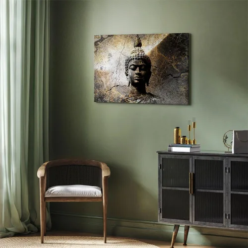 Vista 2 de artgeist Lienzo decorativo para pared, Buda de 24 x 16 pulgadas, 1 unidad, decoración del hogar, cuadro estirado, pintura fotográfica, imagen