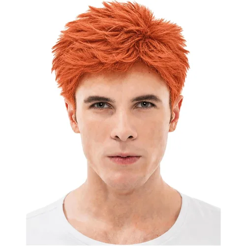 Vista 11 de Peluca marrón para hombre, corta, esponjosa, recta, pelo en capas Natural Marrón