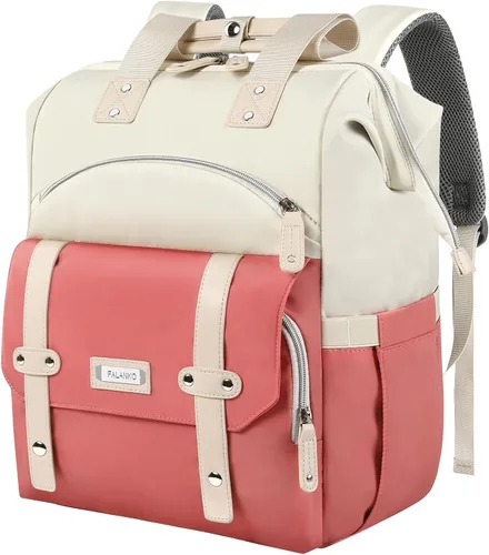 Vista 18 de Mochila para portátil para mujer, para trabajo de doctoras, profesoras, enfermeras, de 15.6 pulgadas, mochila universitaria de apertura amplia