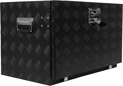 Vista 3 de Caja de herramientas chapada en aluminio resistente de 30 pulgadas, caja de herramientas para camioneta, caja de herramientas para remolque, placa