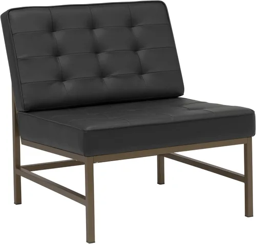 Vista 11 de Silla Ashlar Modern Accent en piel mezclada, cromo/gris