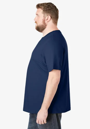 Vista 4 de KingSize Big & Tall - Camiseta ligera, sin encogimiento, con cuello redondo para hombre