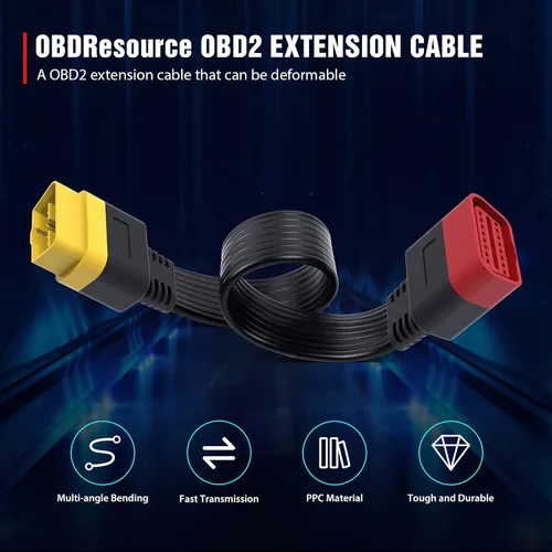 Vista 2 de Cable de extensión OBD2, herramienta profesional de escaneo de diagnóstico automotriz, cable de extensión completo de 16 pines para escáner ODBII
