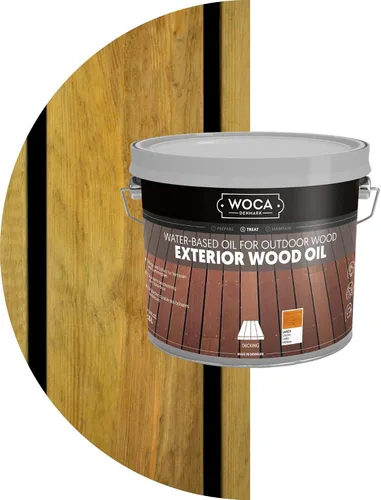 Vista 22 de WOCA Comprobador de aceite de madera exterior de Dinamarca, aceite penetrante a base de agua para superficies de madera al aire libre, muestra