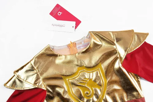 Vista 4 de ReliBeauty Disfraz de soldado romano para niños, disfraz de guerrero medieval con casco y capa