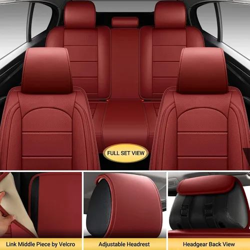 Vista 4 de AOOG - Fundas de cuero para asiento de automóvil con organizador de asiento trasero de automóvil, universal para vehículos automotores, la mayoría