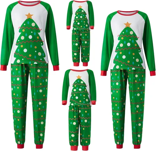 Vista 3 de Pijamas de Navidad para la familia, conjunto de pijamas de Navidad a juego para la familia, pijamas de Navidad para la familia, ropa de dormir 2023