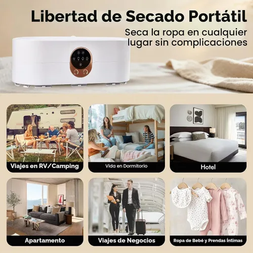 Vista 8 de Secadora de ropa portátil colgante, mini y secadora compacta