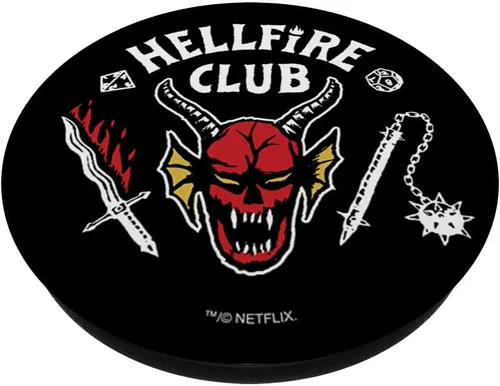 Vista 2 de Stranger Things Adhesivo PopSockets con logotipo de Hellfire Club