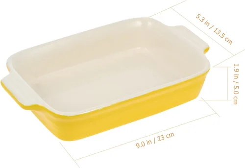 Vista 6 de Cabilock Cuenco de cerámica para hornear de gres para hornear manijas Au Gratin Dish para panes de queso