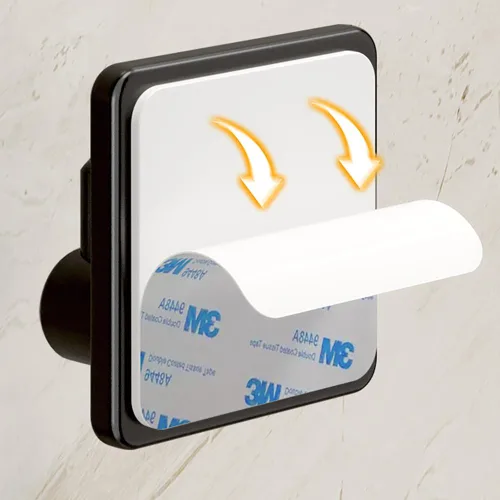 Vista 2 de 2 ganchos adhesivos de pared, impermeables, ganchos de ducha de acero inoxidable para baños, cocinas y oficinas (negro)