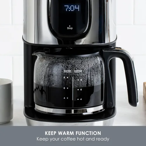 Vista 5 de All-Clad, Majestuo - Cafetera de acero inoxidable, función de mantener el calor, 1000 vatios, temporizador programable, tanque de agua extraíble