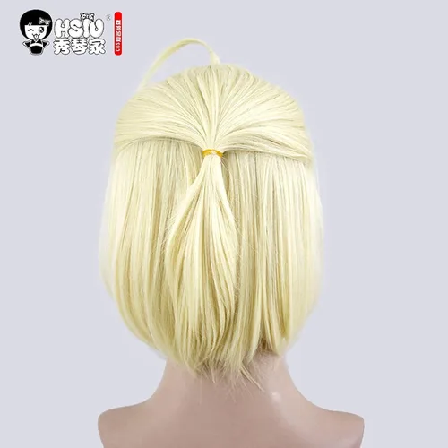 Vista 3 de LCNING Cosplay Shinazugawa Sanemi - Peluca corta para cosplay, disfraz de anime Demon Slayer Kimetsu no Yaiba para hombres y mujeres, pelo