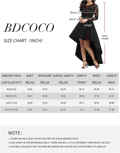 Vista 4 de Bdcoco Vestido de fiesta de cóctel con encaje floral para mujer vestido de noche