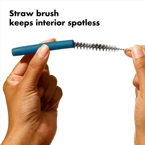 Vista 5 de OXO Good Grips - Juego de 4 popotes extensibles reutilizables, azul/verde, 10.5 pulgadas