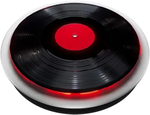 Vista 2 de Red Vinyl Record Player Vinyl Collector Retro Music Lover PopSockets Adhesive PopGrip