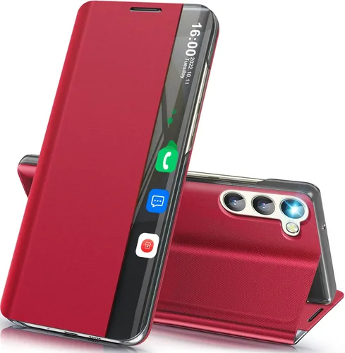 Vista 27 de Funda de teléfono para Samsung Galaxy A16 5G, Clear View Window Funda delgada de lujo para teléfono Galaxy A16 con soporte, funda protectora