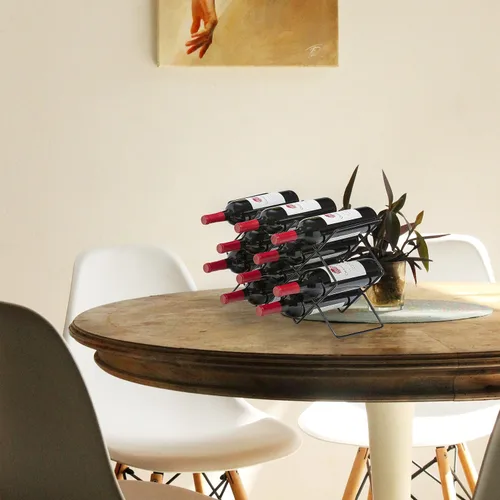 Vista 7 de Mango Steam Estante de vino para encimera de 10 botellas (negro)