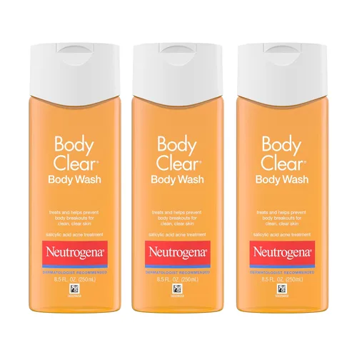 Vista 9 de Neutrogena Body Clear - Gel de baño para el tratamiento del acné con ácido salicílico, limpiador corporal de pomelo rosa para evitar brotes