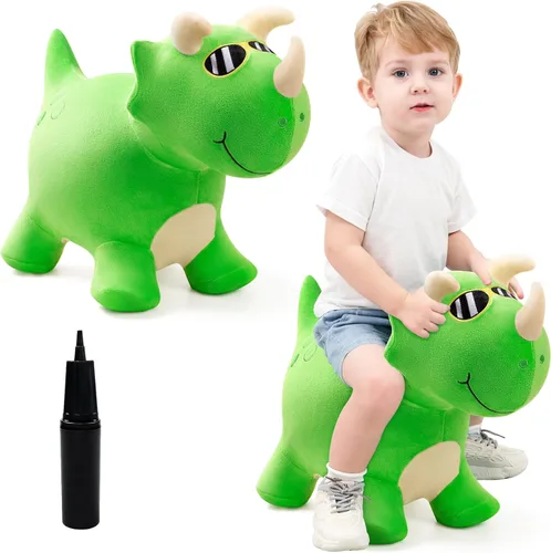 Vista 9 de Caballo Saltarín de Jirafa para Niños Pequeños, Animales Saltadores Caballo Saltarín, Juguetes Inflables Saltadores para Montar Regalos para Niños