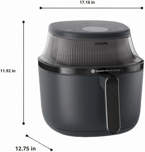 Vista 10 de Philips Freidora de aire serie 3000 con ventana, 16 formas de cocinar, 6.5