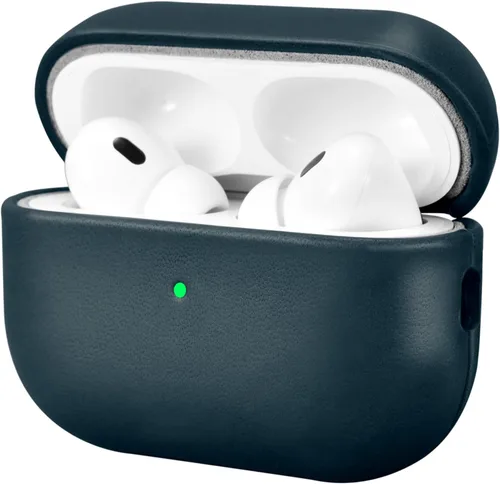 Vista 7 de ICARERFAMILY Funda de cuero para AirPods Pro 2 (2022), funda protectora de cuero genuino a prueba de golpes para AirPods Pro 2 auriculares estuche