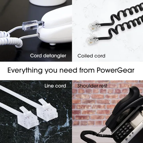 Vista 6 de Power Gear Cable de línea telefónica, 15 pies, cable telefónico, extremos modulares, funciona para teléfono, módem o máquina de fax