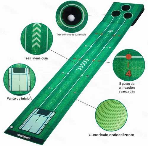 Vista 3 de GOODLYSPORTS - Tapete de golf para golf, portátil, color verde para interiores y exteriores Mini Golf Gifts for Men & Games for Adults