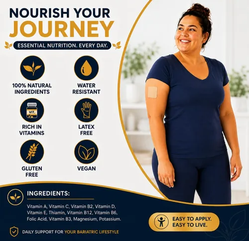 Vista 5 de Parches multivitamínicos bariátricos, suministro para 30 días, 30 parches diarios, vitamina B12, complejo B, folato, cromo, vitamina C y vitamina E