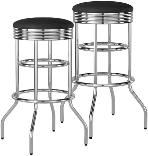 Vista 10 de TRINITY Taburete resistente de 30 pulgadas, encimera de cocina cromada giratoria de altura de barra, garaje o taller, asiento de piel sintética